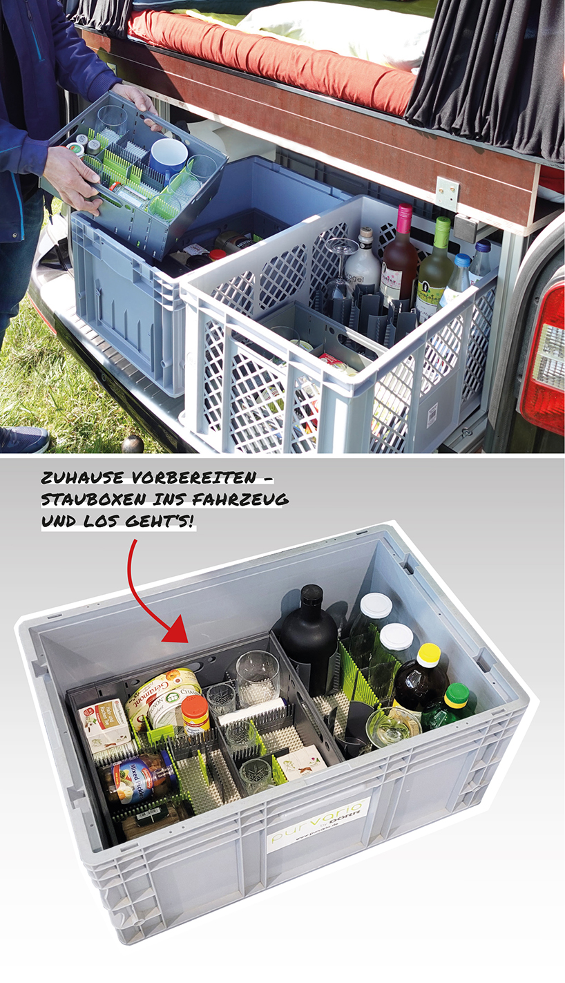 Stauboxen im Van, Euroboxen